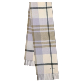 Mulberrry Small Check Merino Wool Scarf Eggshell-Olive 